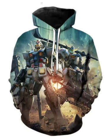 Autumn and Winter New Men's Long Sleeve am Mech 3D Digital Printed Casual Hoodie