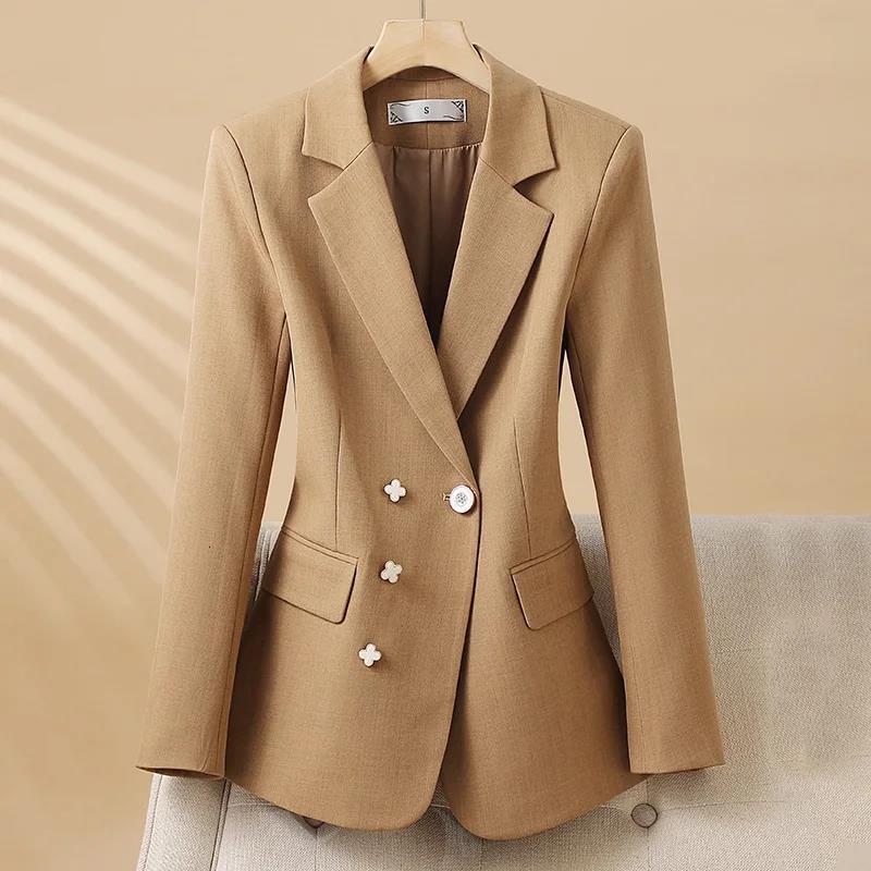 2024 Fashion Women's Blazers Autumn New Coats Jackets Long Sleeve Single Button Casual Outerwears Female Clothing Coat