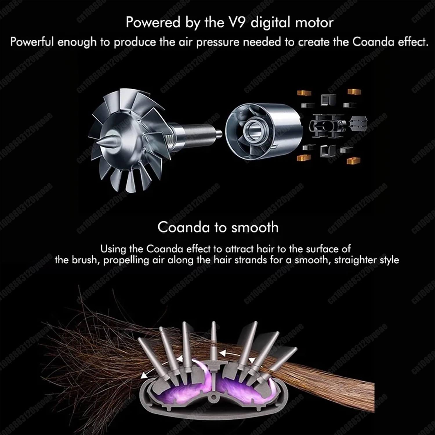 Professional 6In1 Multi 1300W Straightener Curg Barrel Brush Hair Dryer Salon Styler Auto Wrap