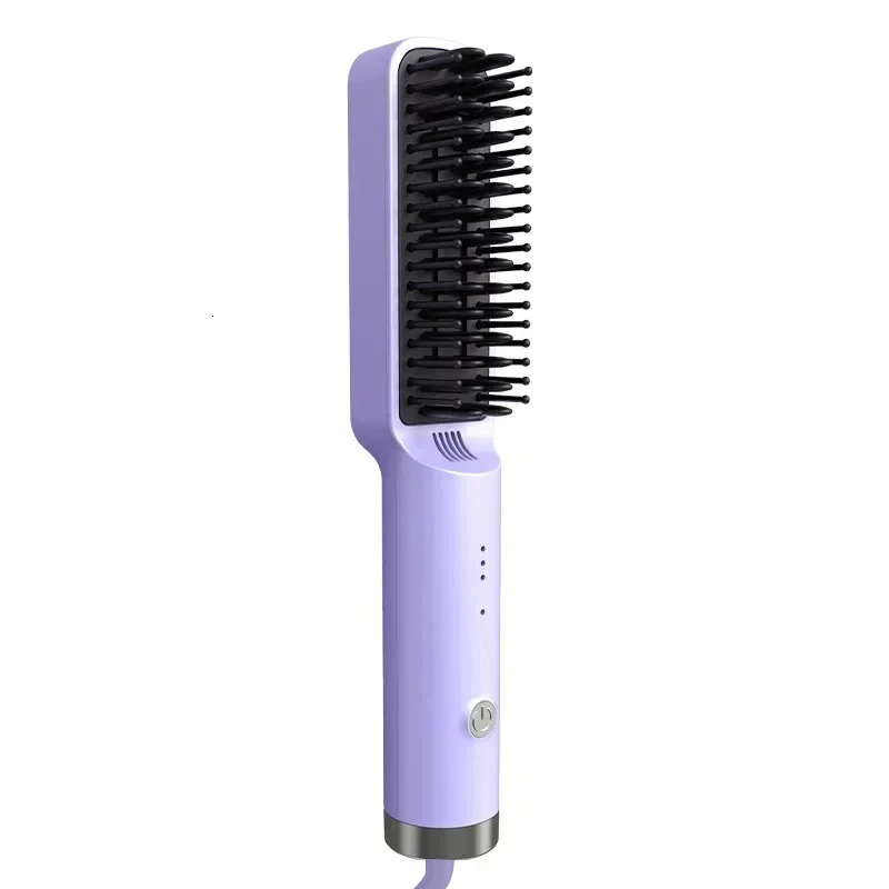 Electric Professional Negative Ion Straightener 2 In 1 Comb With Lcd Display Hair Curg Tool Straight Brush
