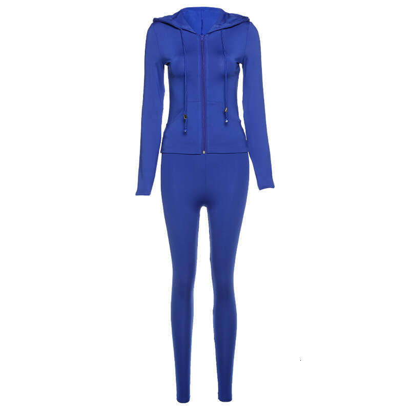 New 2022isn Autumn Women's Hooded Cardigan Slim Fit Sports and Leisure Set