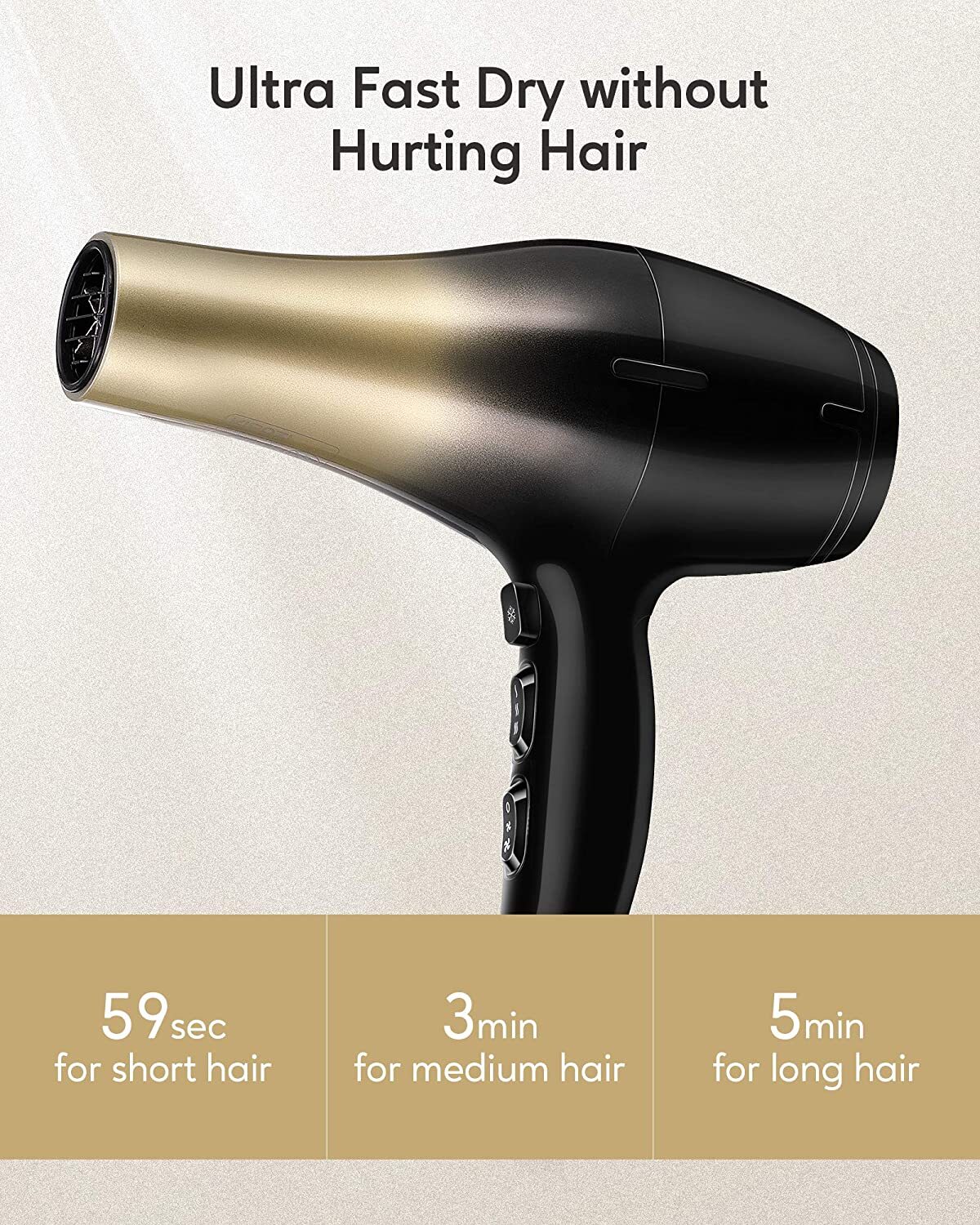 KIPOZI 1875W Nano Ionic Hair Blow Dryer DC Motor For Frizz Free Styg With Diffuser And Airw Concentrator