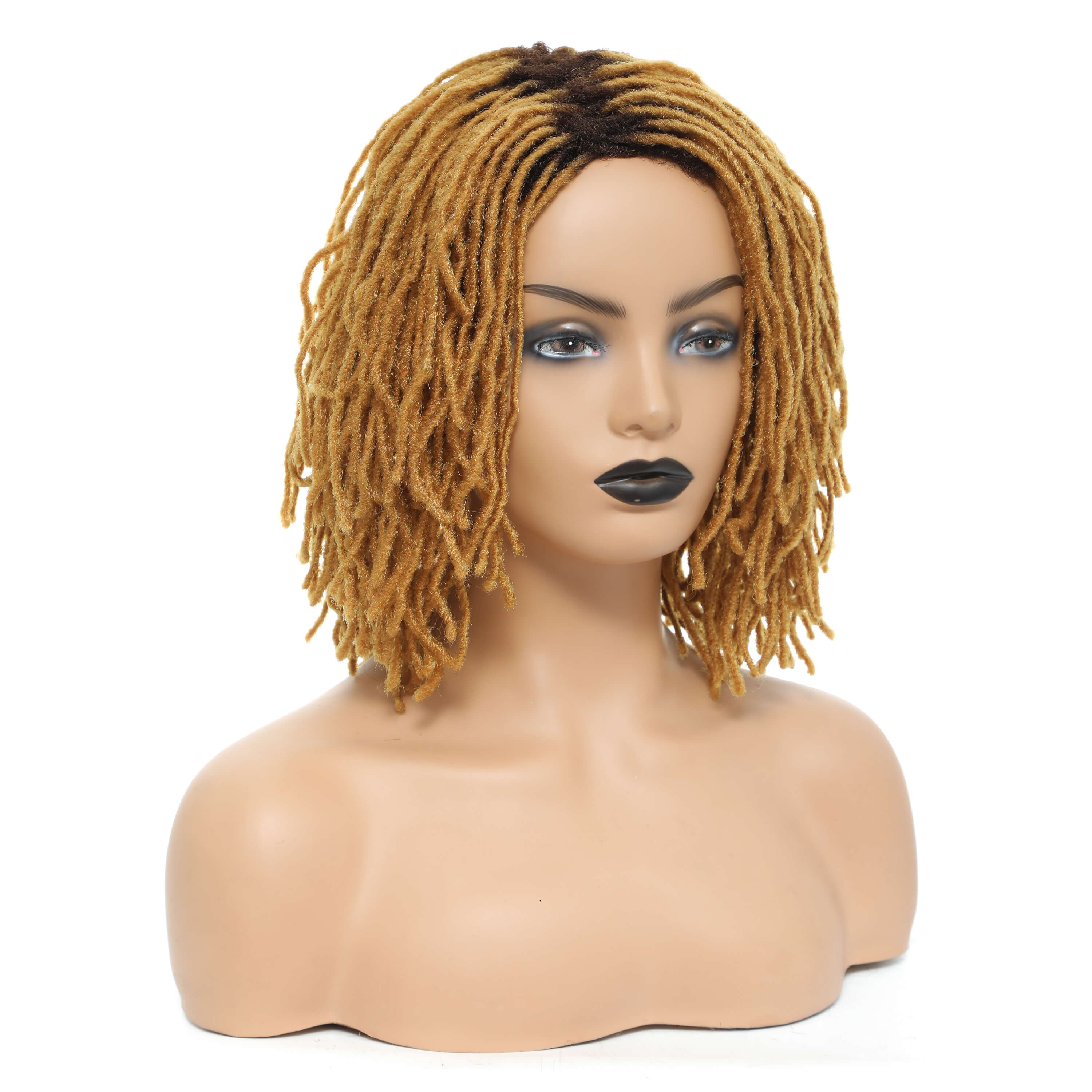 10Inches Braided Afro Bob Wig Synthetic Dreadlock Wigs For Black Woman Short Curly Ends Cosplay Yun Rong Hair
