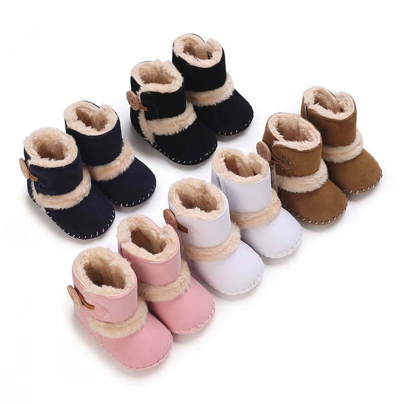 Newborn Baby Fuzzy Winter Boots Fleece Soft Sole Infant Shoes Littlesprouts 0-18 Months Warm First Walkers Toddler Plush Snow Booties