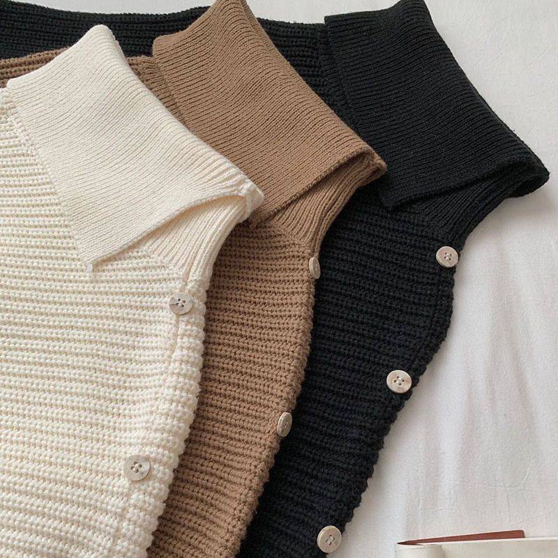 New High Collar Fleece Sweater for Women's Autumn and Winter New Soft Korean Lazy Designer Style Thick Knitted Top Trendy Winter Sweater
