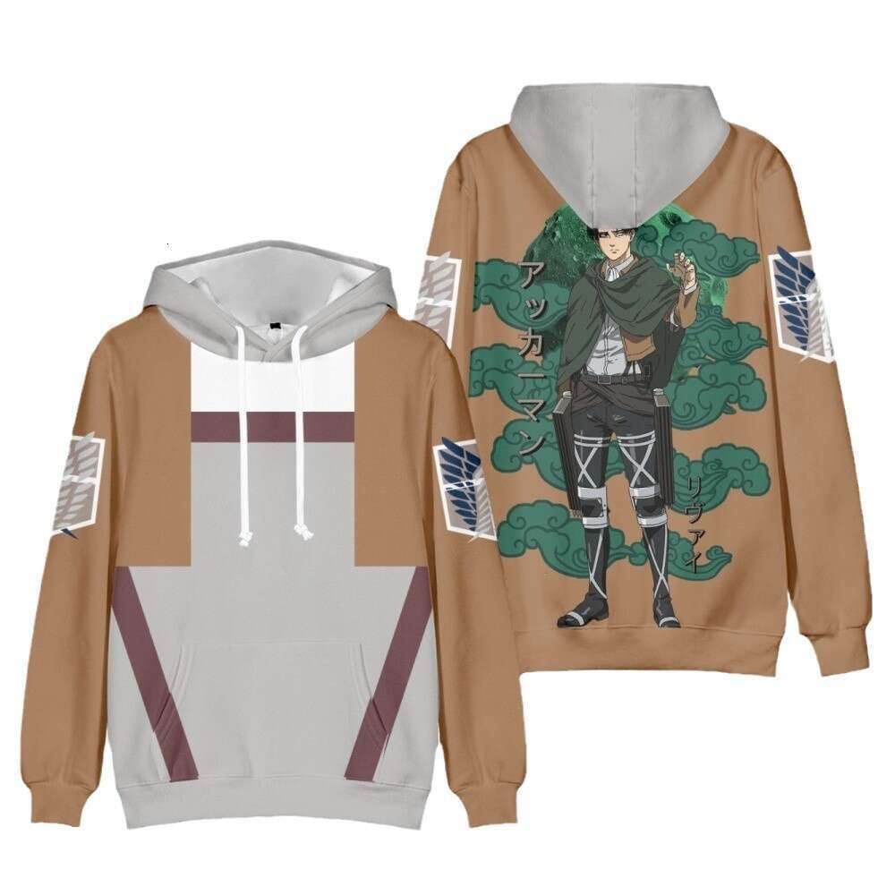 Autumn winter new attacking giant 3D digital printed for men and women anime peripheral hooded casual hoodie