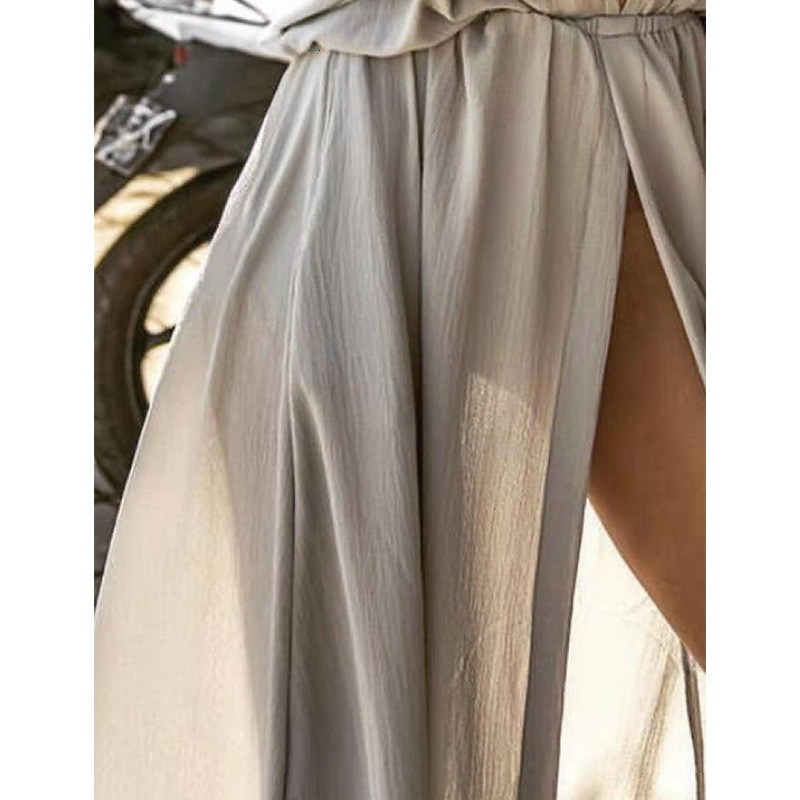 Women's New Fashion Middle Sleeves Sexy Split Long maxi dress womens dresses