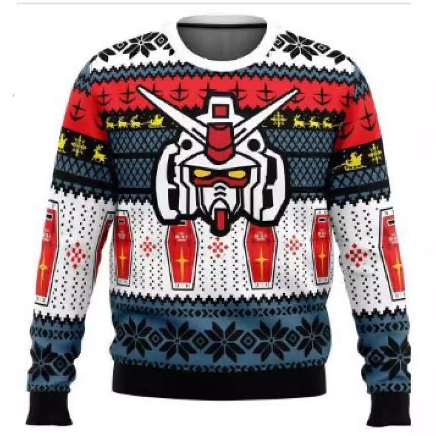 Hot selg new autumn/winter Christmas anime 3D digital printing casual men's loose round neck sweatshirt