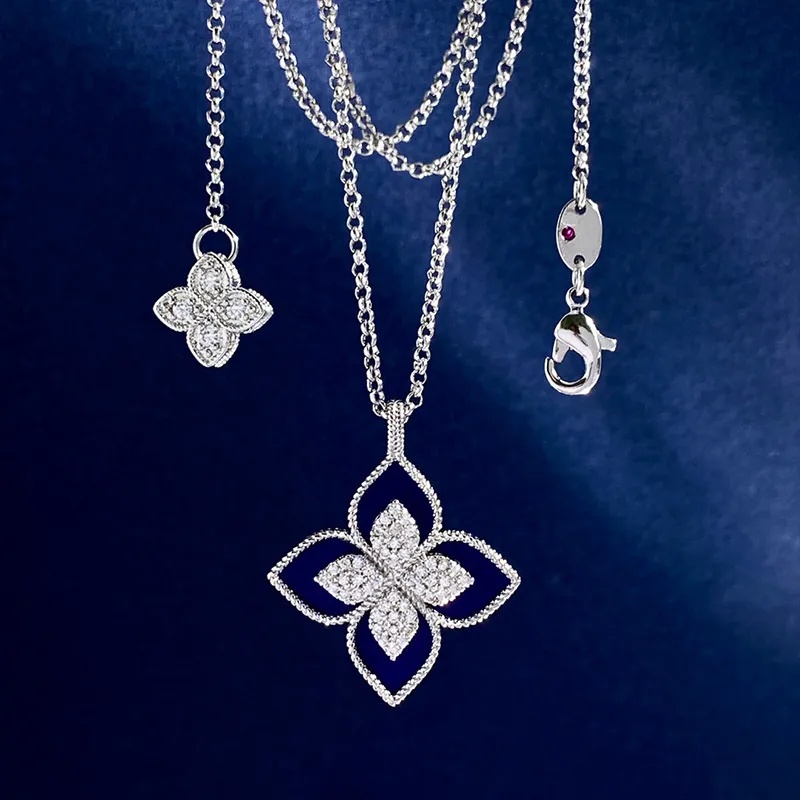womens necklace love necklace designer for women necklaces moissanite chain Stainless Steel Crystal Pearl Pendants Jewelry Shiny Diamond Long Necklace