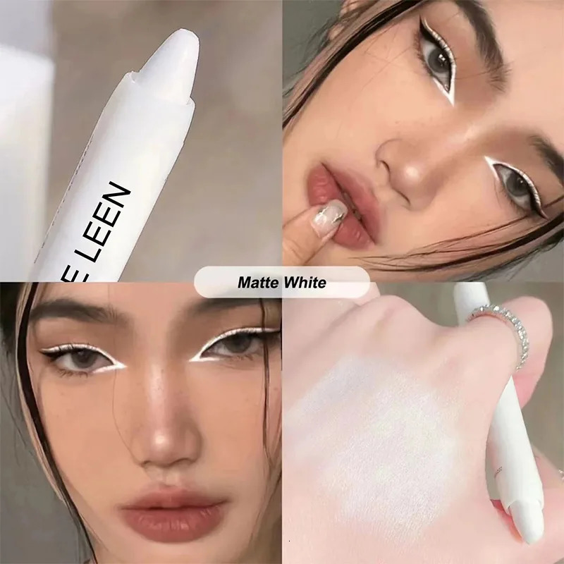 Pearl White Eyeliner Pencil Matte Eyes Head Brightening Flash Highlighter Eyeshadow Stick Waterproof Lying Silkworm Pen Cosmetic 241118