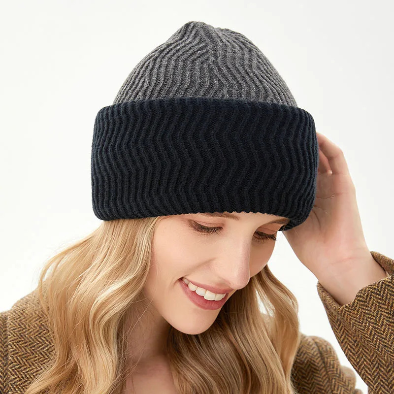 Balaclava Womens Hat Ski Mask 2024 Winter Accessories Beanie Patchwork Knit skull Cap Bonnet Skullies Beanies Hip Hop 241125