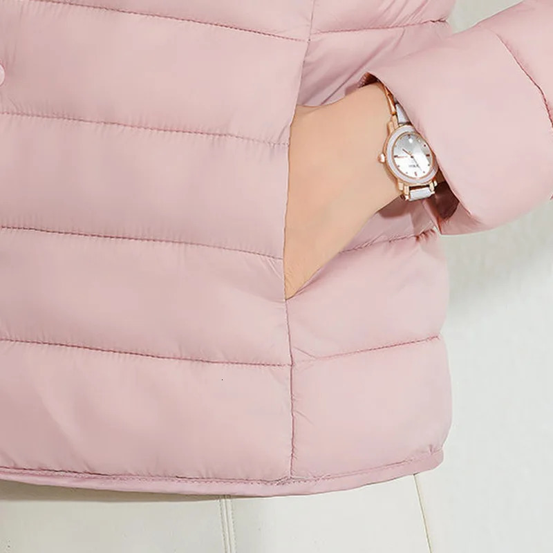 Autumn Winter Thin Light Liner Warm Parka 2024 Lightweight Short Down Cotton Jacket Woman All Match Padded Coats 241125