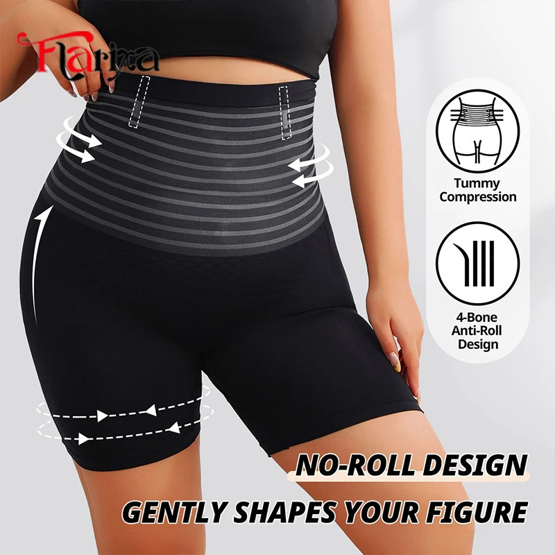Flarixa Plus Size Tummy Control Shapewear for Women High Waist Body Shaper Shorts Seamless Compression Underwear With Butt Lift 241121