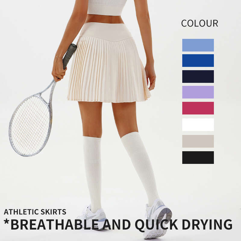Elegant yoga pleated sports anti glare badminton golf short tennis skirt