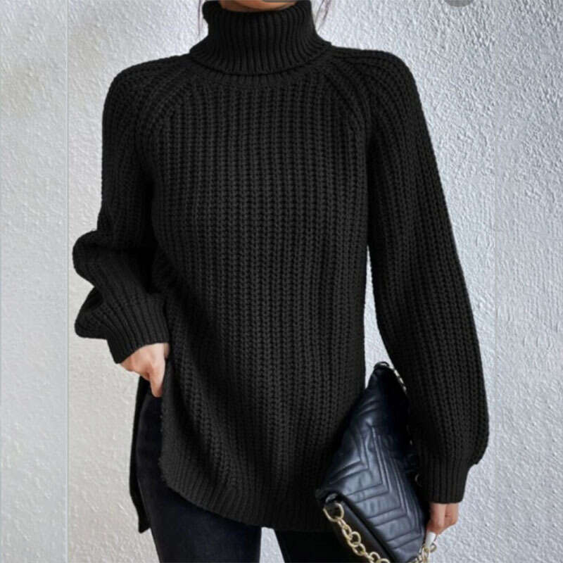Autumn/Winter European and American Women's Woolen High Collar Thick Sweater 2024 New Casual Versatile Fashion Clothing