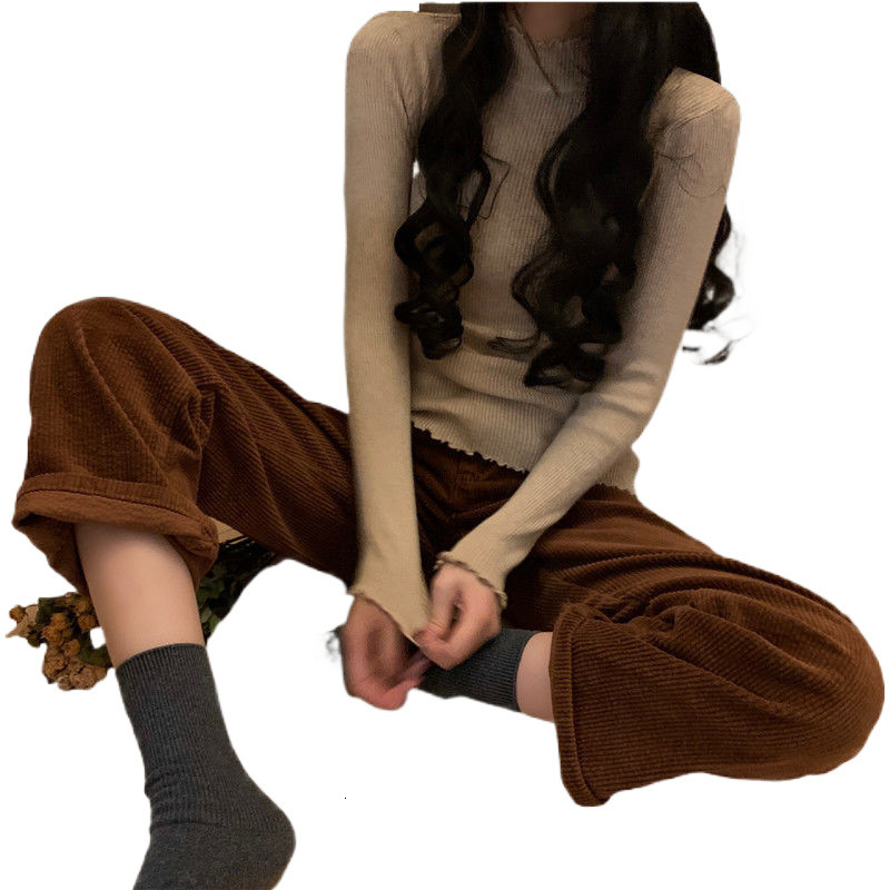 Autumn and Winter New Lace Sweater Half High Collar Knitted Top Slimming Black Bottom Shirt Mushroom Edge Designer Women's Interior