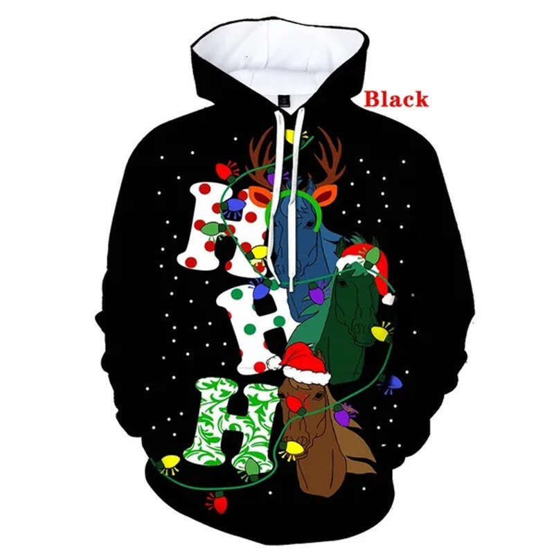 New autumn winter unisex Christmas series 3D digital printed sports and casual hooded hoodie