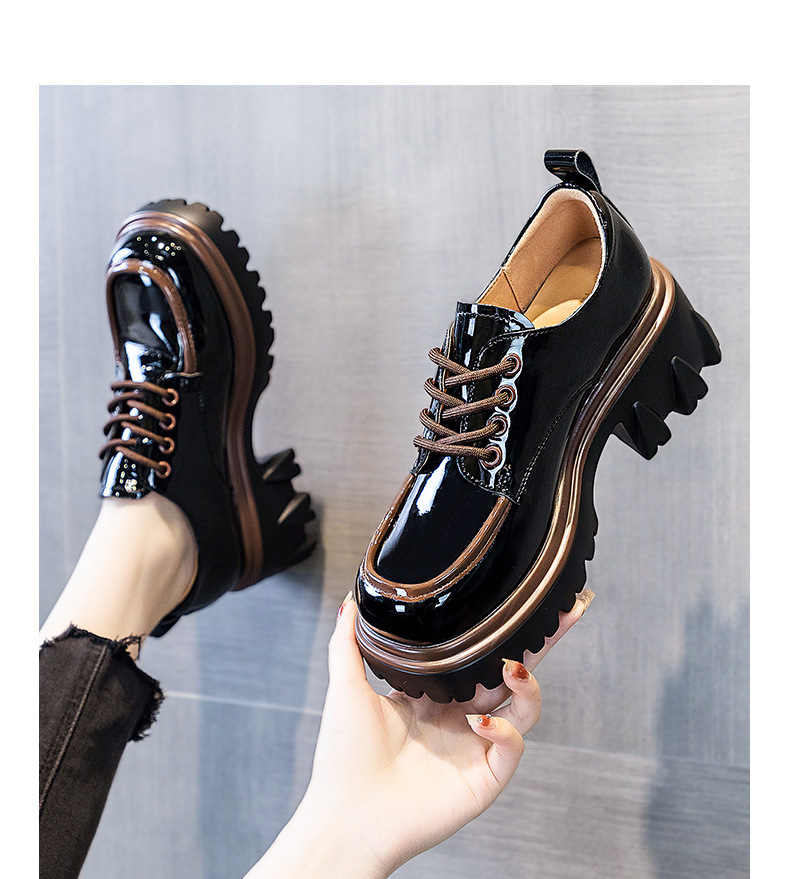 Loafers Women New in Fashion Designer Platform Thick Bottom Height Increasing Lace-up Slip on Dress Shoes