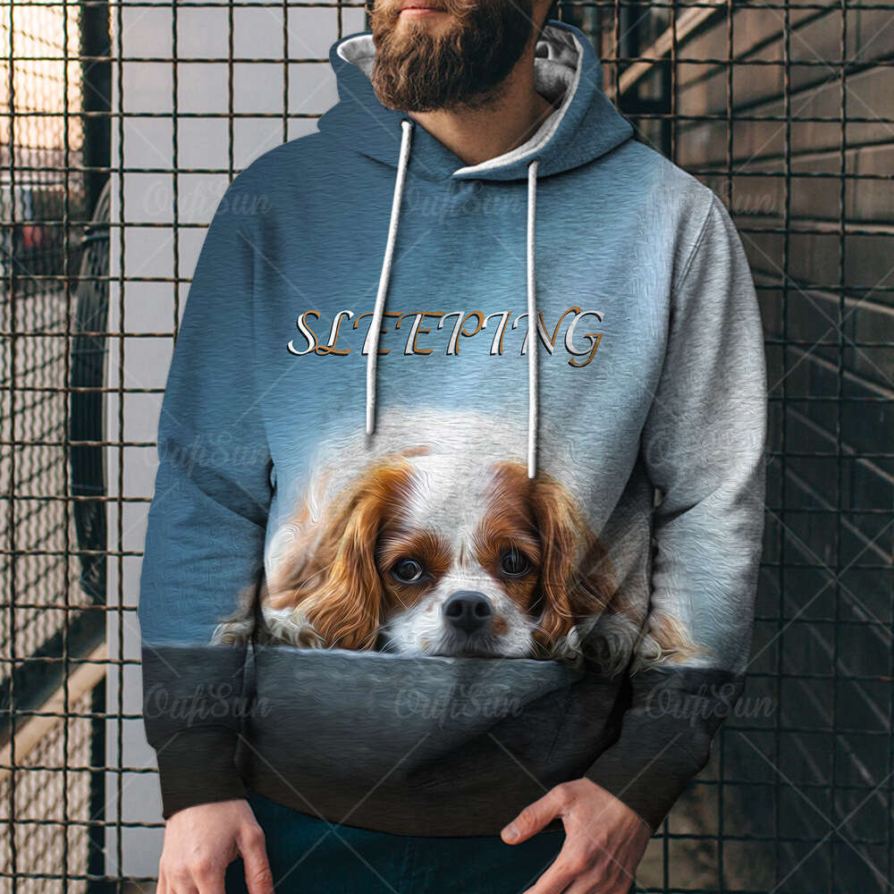 New 3D for autumn winter, cute animal cat and dog series, digital printed street casual hooded hoodie