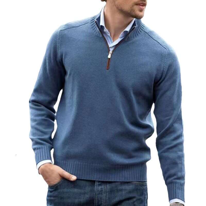 Autumn/Winter Large Men's Long Sleeve Base Warm Wool Knitted Sweater 2024 New Style Unique and Elegant Clothing