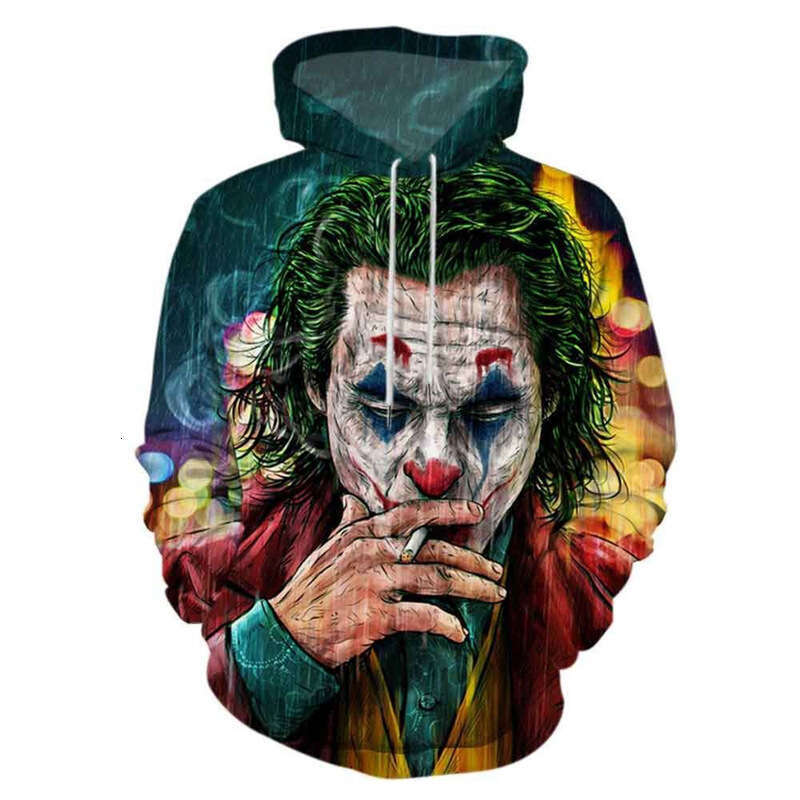 2024 New European and American Movie Joker 3D Digital Printing Autumn Casual Hoodie for Men