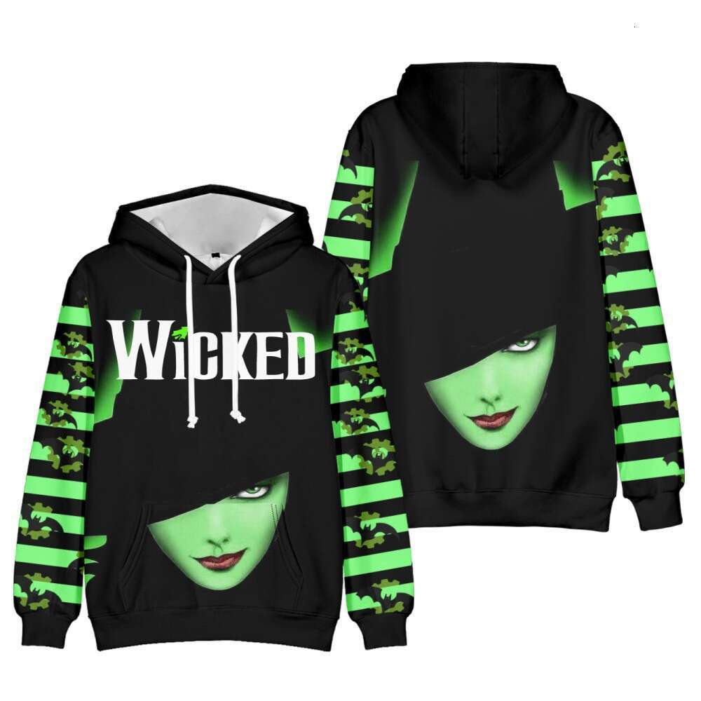 2024 Autumn/Winter New Wicked Magic Witch 3D Digital Printed Street Casual Hoodie