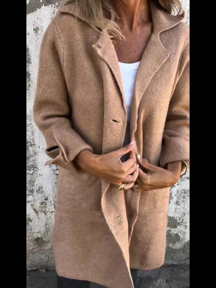 Womens Fashion Solid Open Stitch Long Trench Vintage Sleeve Outerwears Lady Jackets In Coats Winter Woman 2024 241121