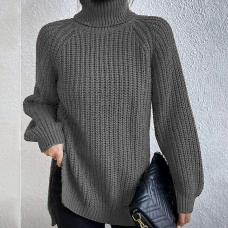 Autumn/Winter European and American Women's Woolen High Collar Thick Sweater 2024 New Casual Versatile Fashion Clothing