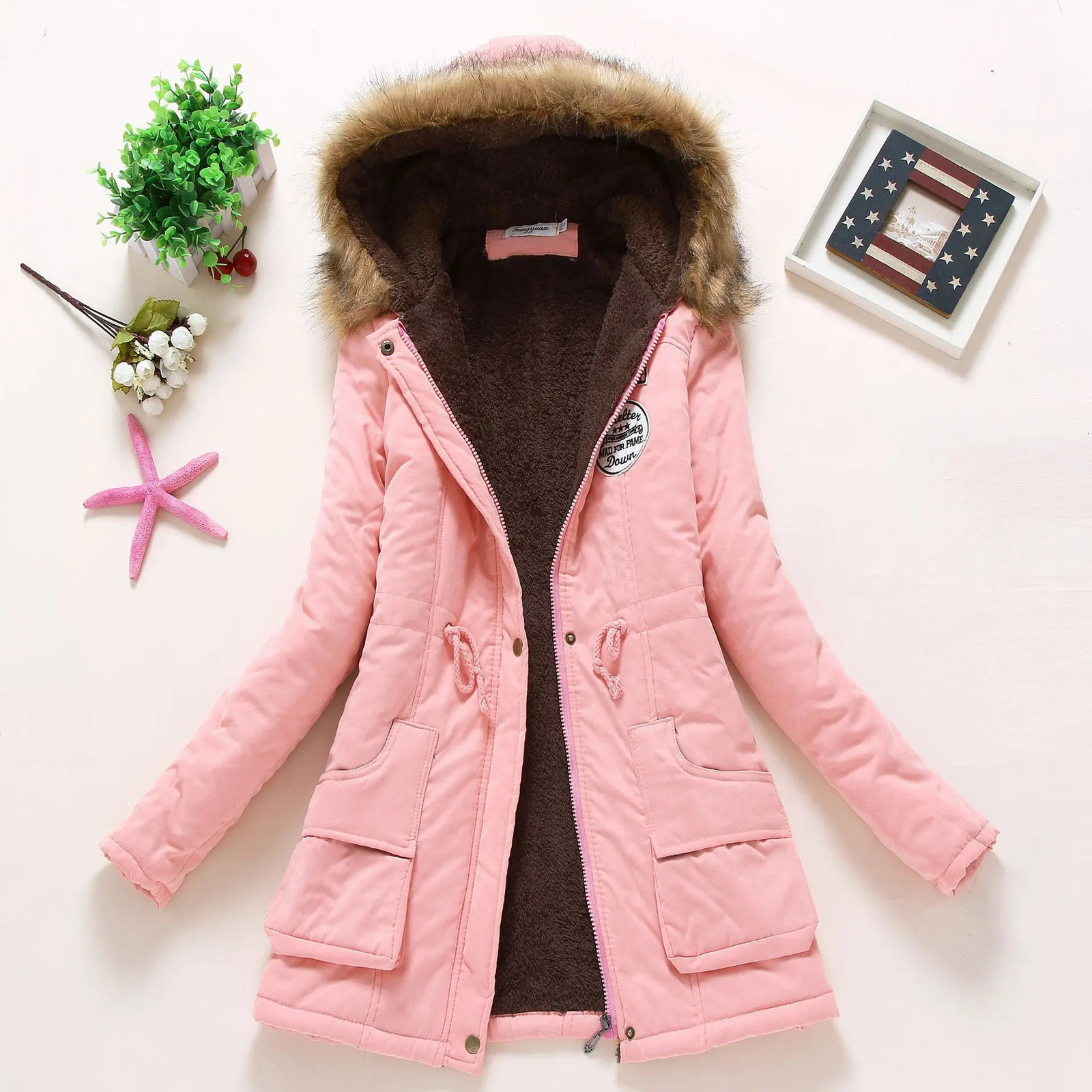 2023 Autumn Winter Women Cotton Jacket Padded Casual Slim Coat Emboridery Hooded Parkas Wadded Warm Overcoat Fashion 241120