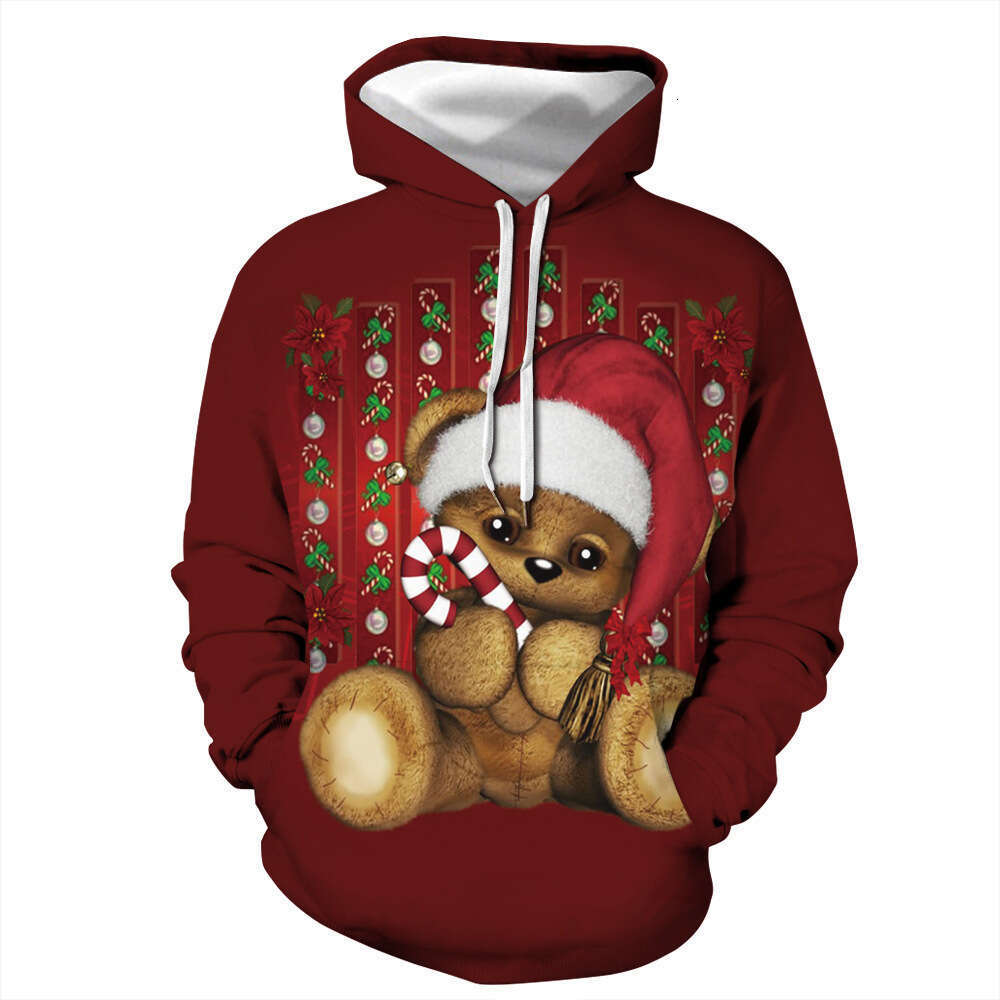 European American Autumn/Winter Christmas Series 3D Digital Printed Men's and Women's Street Hoodies