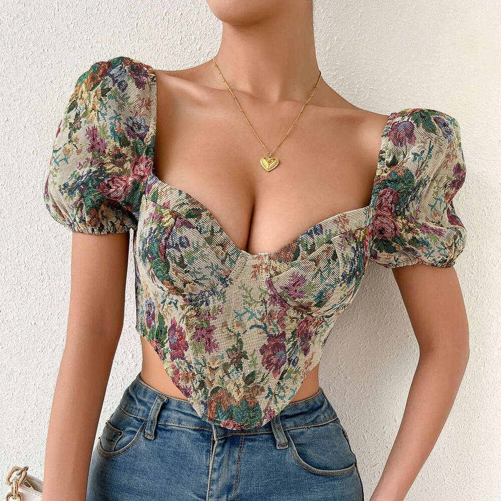 Ins new sexy backless bubble sleeve fishbone suspender niche court vest 60185