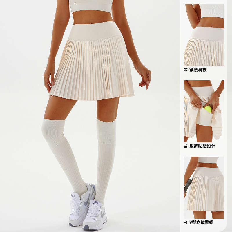 Elegant yoga pleated sports anti glare badminton golf short tennis skirt