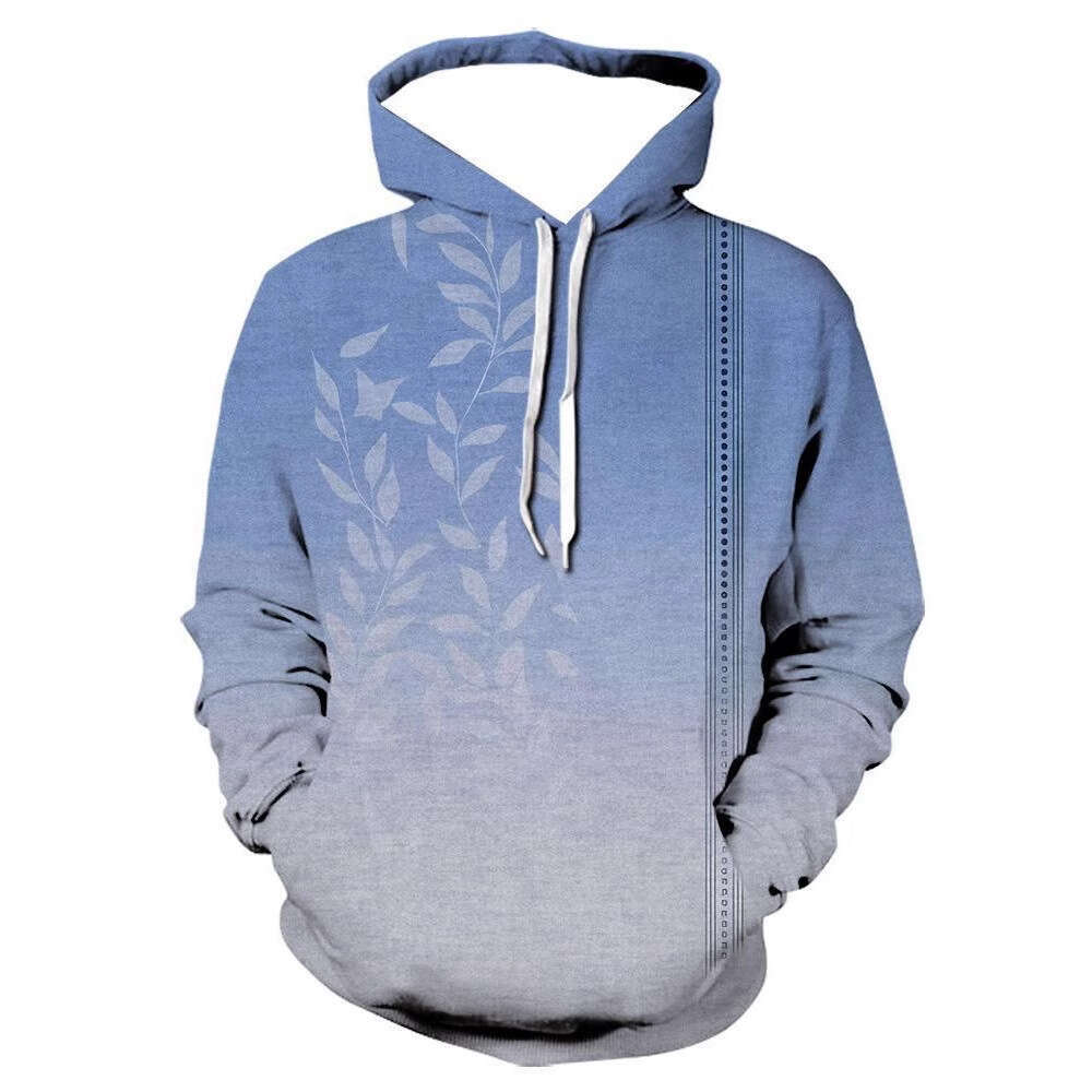 Autumn and winter hot selg plus size with vortex 3D digital printing, men's long sleeved hooded hoodie