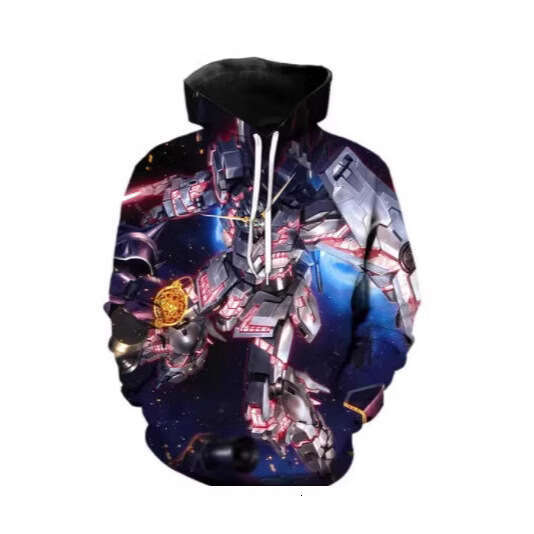 Autumn and Winter New Men's Long Sleeve am Mech 3D Digital Printed Casual Hoodie