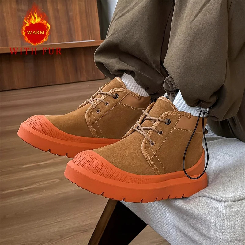 Casual mens snow boots Comfortable and trendy styles Outdoor street walking Daily office youth adult high-quality shoes 241201