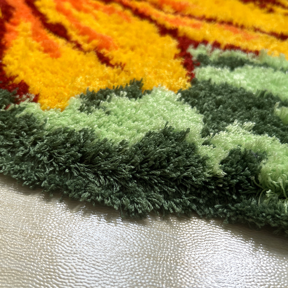 Home Living Room Sunflower Flower Plush Carpet Bedroom Door Mat Bathroom Absorbent Easy To Care Non-slip Foot Mat