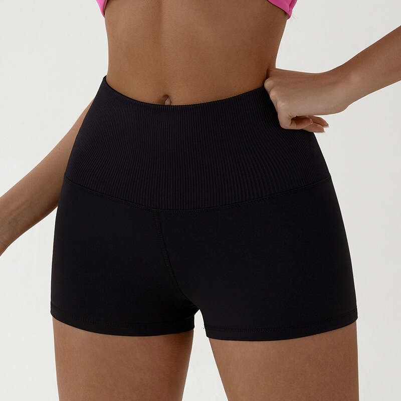 Yoga shorts for women in spring summer, high waisted hip lifting clothing, tight fitting running, outdoor sports and fiess shorts, three quarter pants