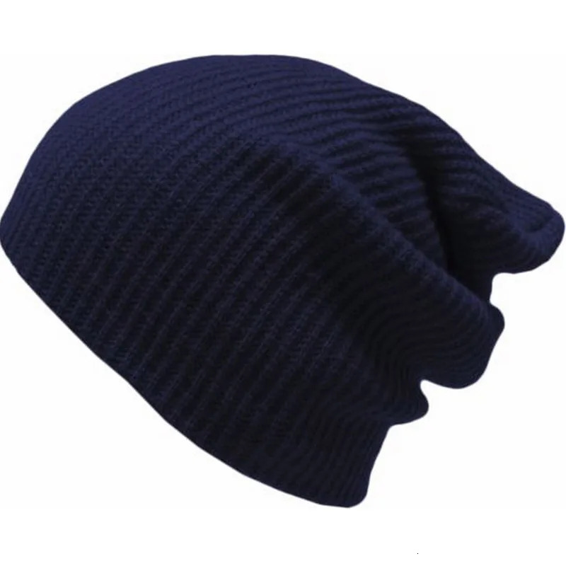 Solid Winter Hats Beanie Knitted Skull Caps for Men Women Navy Red Dark Gray Black 241125