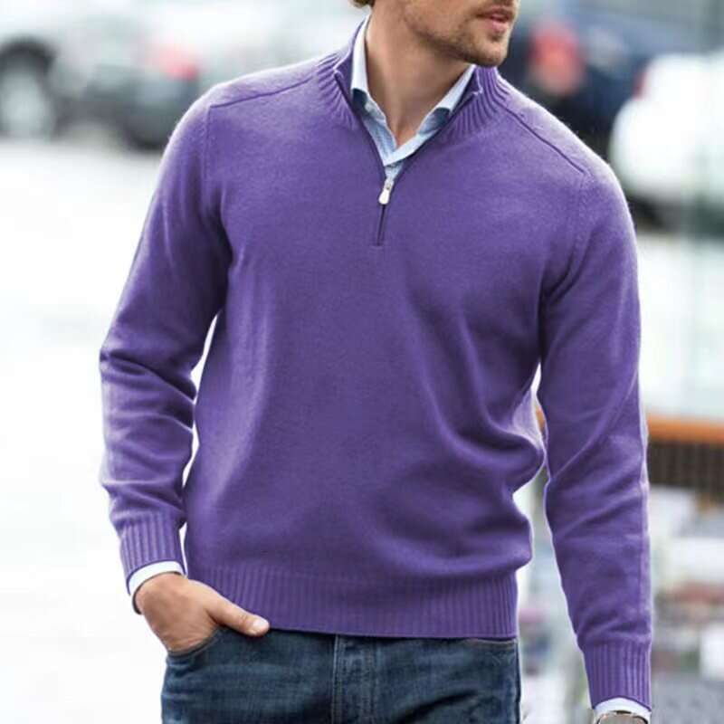 Autumn/Winter Large Men's Long Sleeve Base Warm Wool Knitted Sweater 2024 New Style Unique and Elegant Clothing