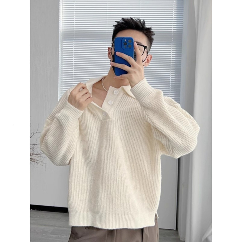 New American high-end autumn and winter collection, men's loose knit pullover sweater, fashionable designer shirt top