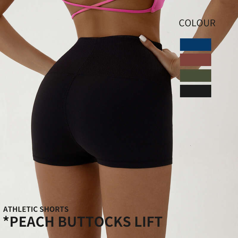 Yoga shorts for women in spring summer, high waisted hip lifting clothing, tight fitting running, outdoor sports and fiess shorts, three quarter pants