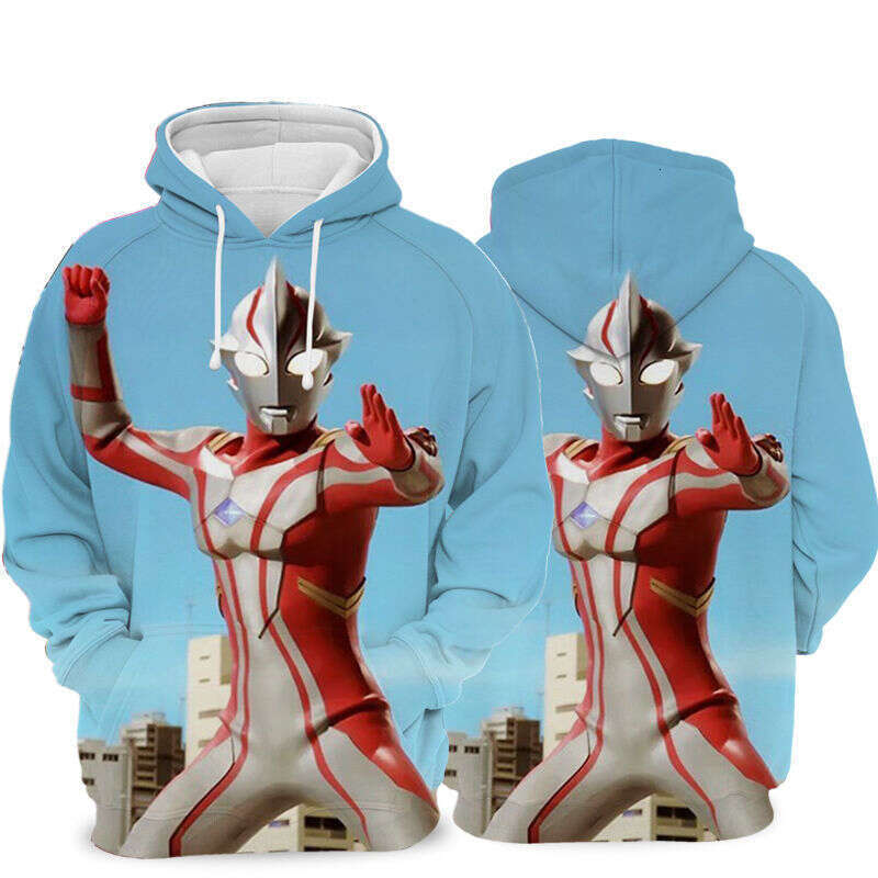 Autumn Ultraman men children, 3D digital printed casual loose hooded hoodie for autumn and winter