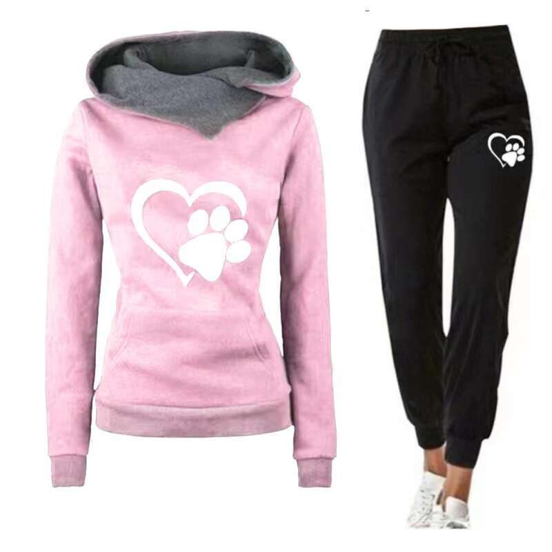 Spring and Autumn Winter Sportswear Heartbeat Frequency Printed Women's Hoodie, Sweatshirt Set, 2024 New Casual Fashion Trendy Clothing