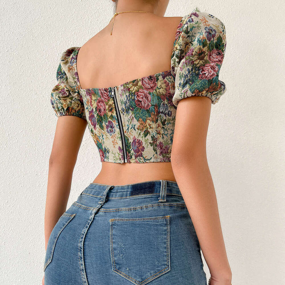 Ins new sexy backless bubble sleeve fishbone suspender niche court vest 60185