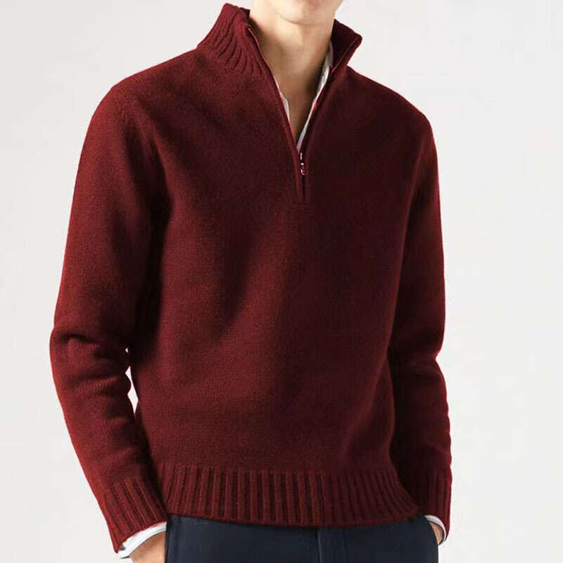 Autumn/Winter Thickened Men's Woolen Warm Knitted Sweater 2024 New Style Stylish and Elegant Clothing