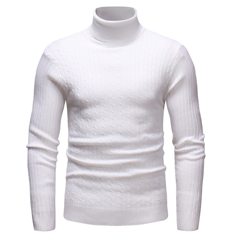 New autumn and winter men's high neck striped needle designer knitted sweater trend hoodie