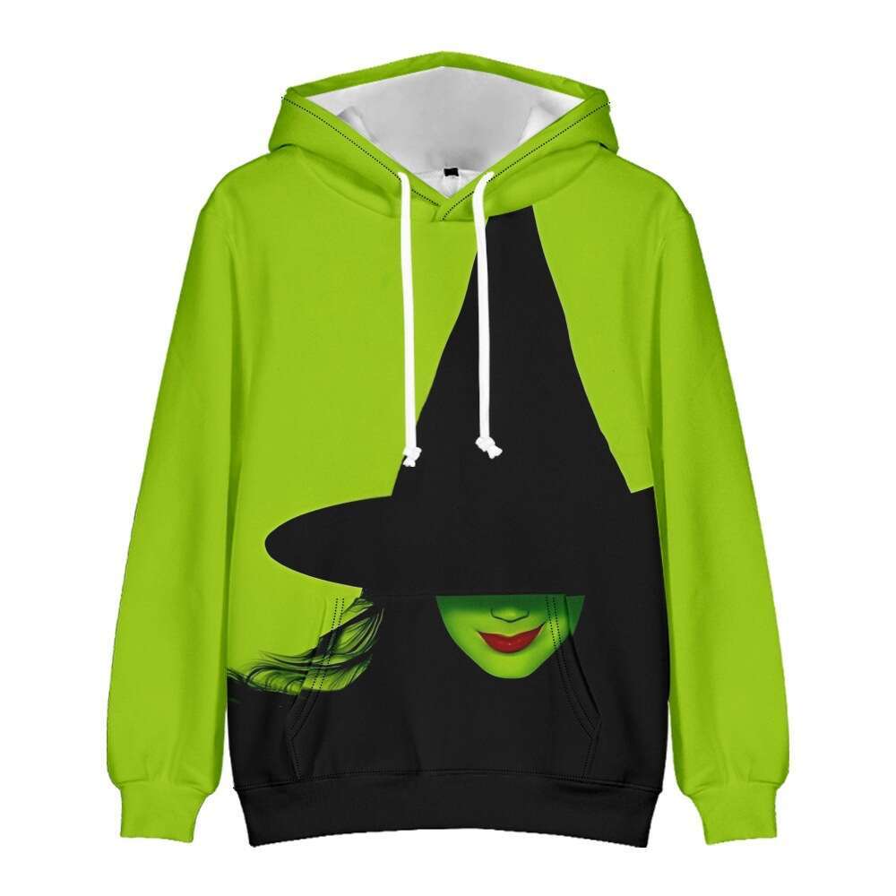 2024 Autumn/Winter New Wicked Magic Witch 3D Digital Printed Street Casual Hoodie