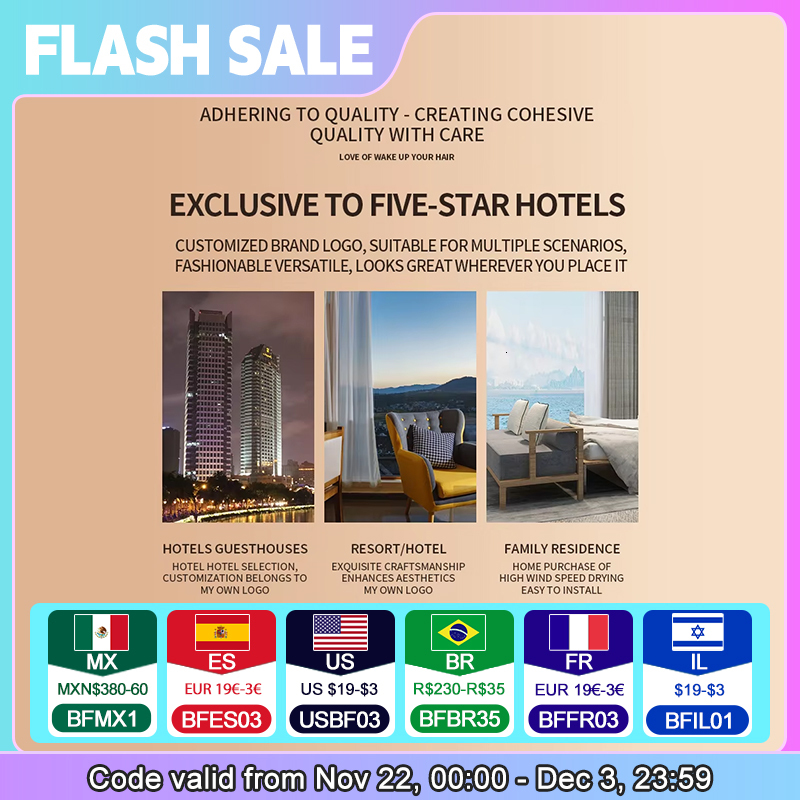 2000W Low Noise High Speed Wall Mounted Hair Dryer Suitable For Hotel And Home Use