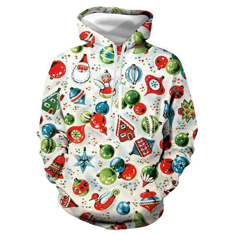 European American Autumn/Winter Christmas Series 3D Digital Printed Men's and Women's Street Hoodies