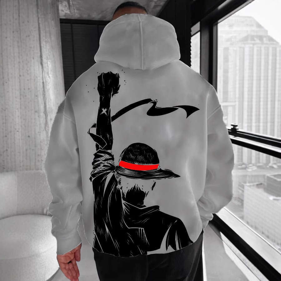 European and American style street fashion trend anime 3D digital printing men's hooded hoodie